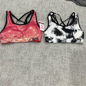 Justice Girls' Sports Bra Set - Pink and Black Tie-Dye